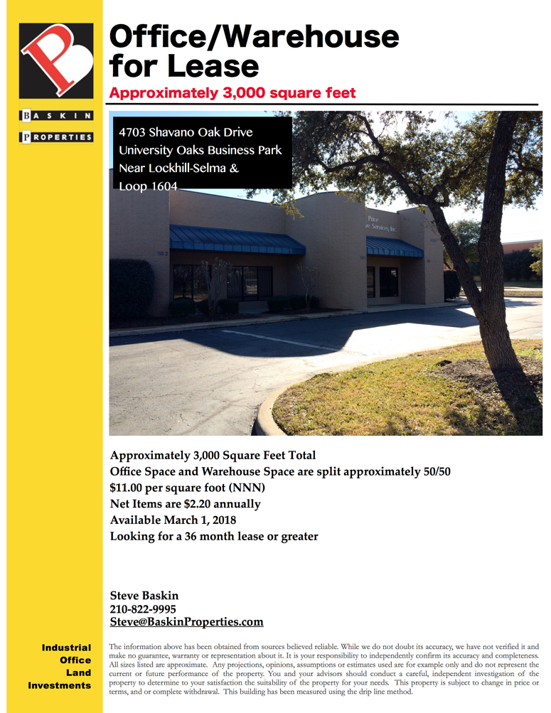 4703 Shavano Oak Drive Van L Suite 103